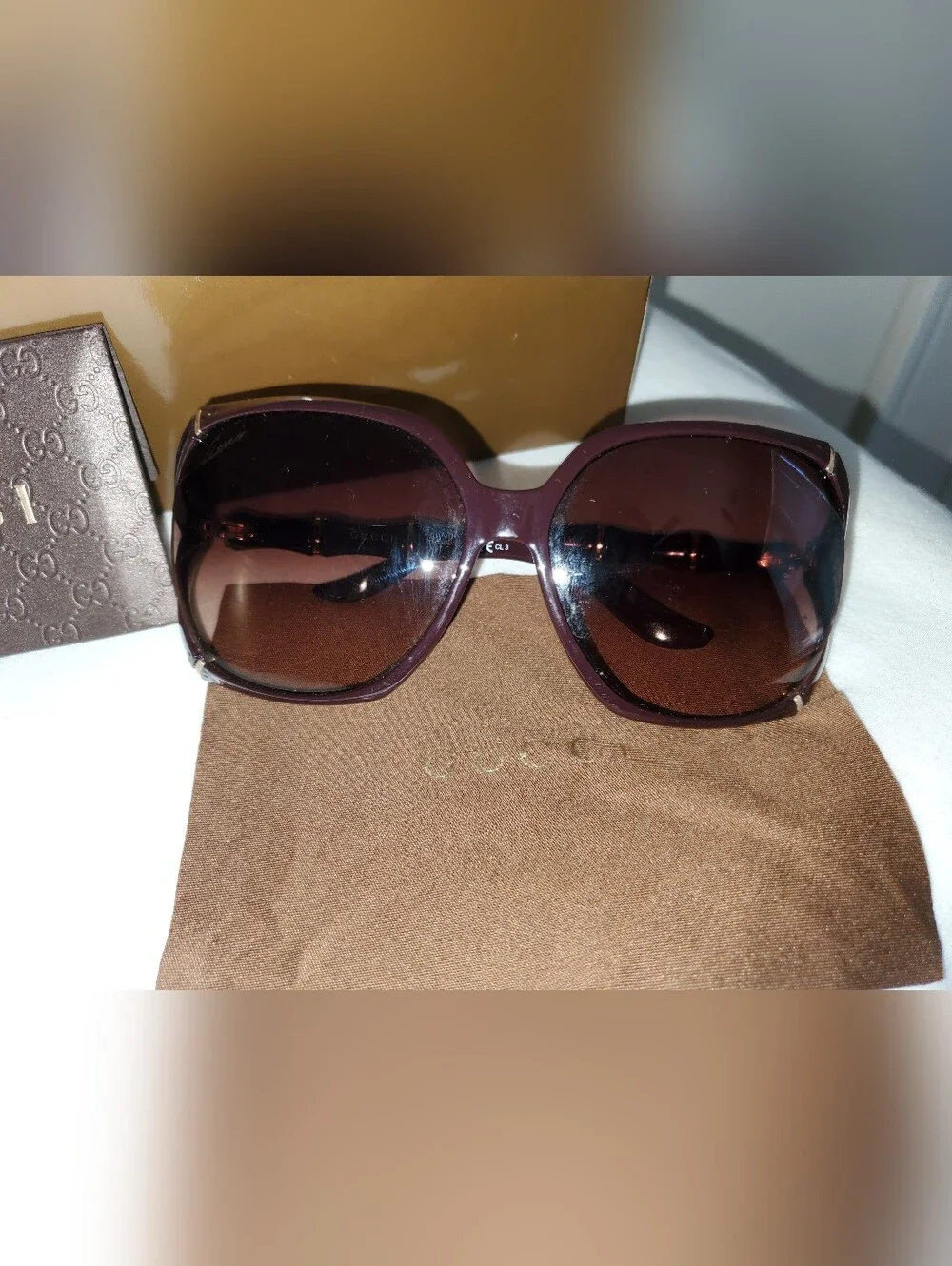 Gucci Men’s Black Sunglasses with Silver Accent